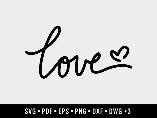 Love Script Graphic vector graphic set — main preview