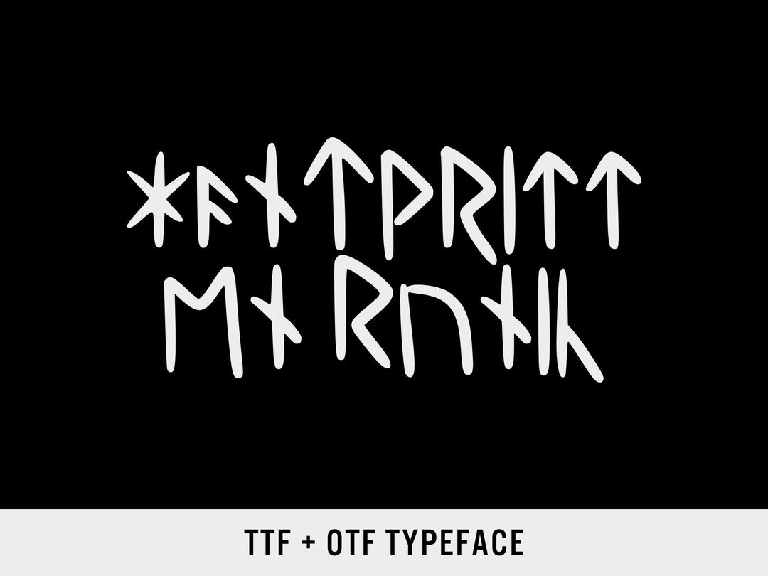 Elder Futhark Runic Font OTF TTF | Pagan Witchcraft Handwritten | Cricut Silhouette | Rune Alphabet Digital Download