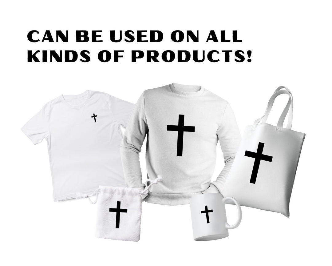 Christianity Latin Cross Vector Graphic | 12 Formats inc. SVG | Cut, Print, Design, Sublimate | Bold, High-Contrast, White, Black