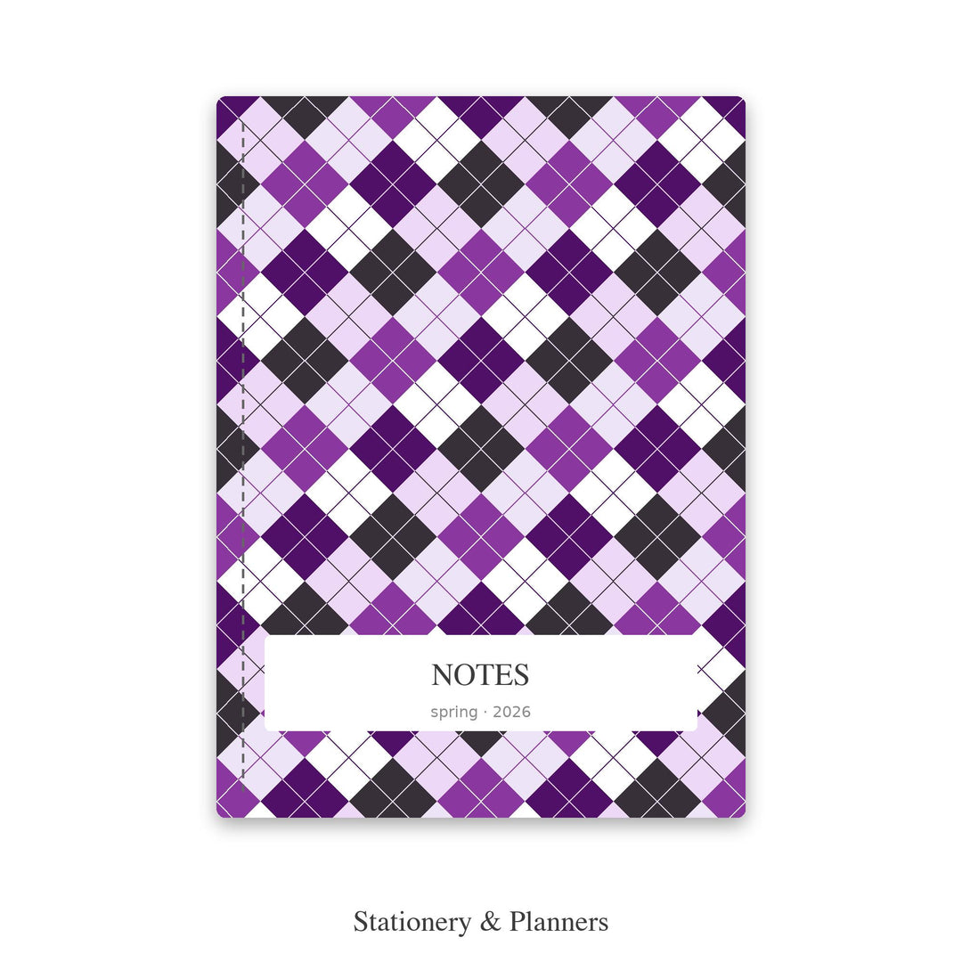 Amethyst Cave Argyle Digital Paper for Crystal Lover Crafts, Seamless Purple Geode Diamond Check for Fabric and Scrapbooking