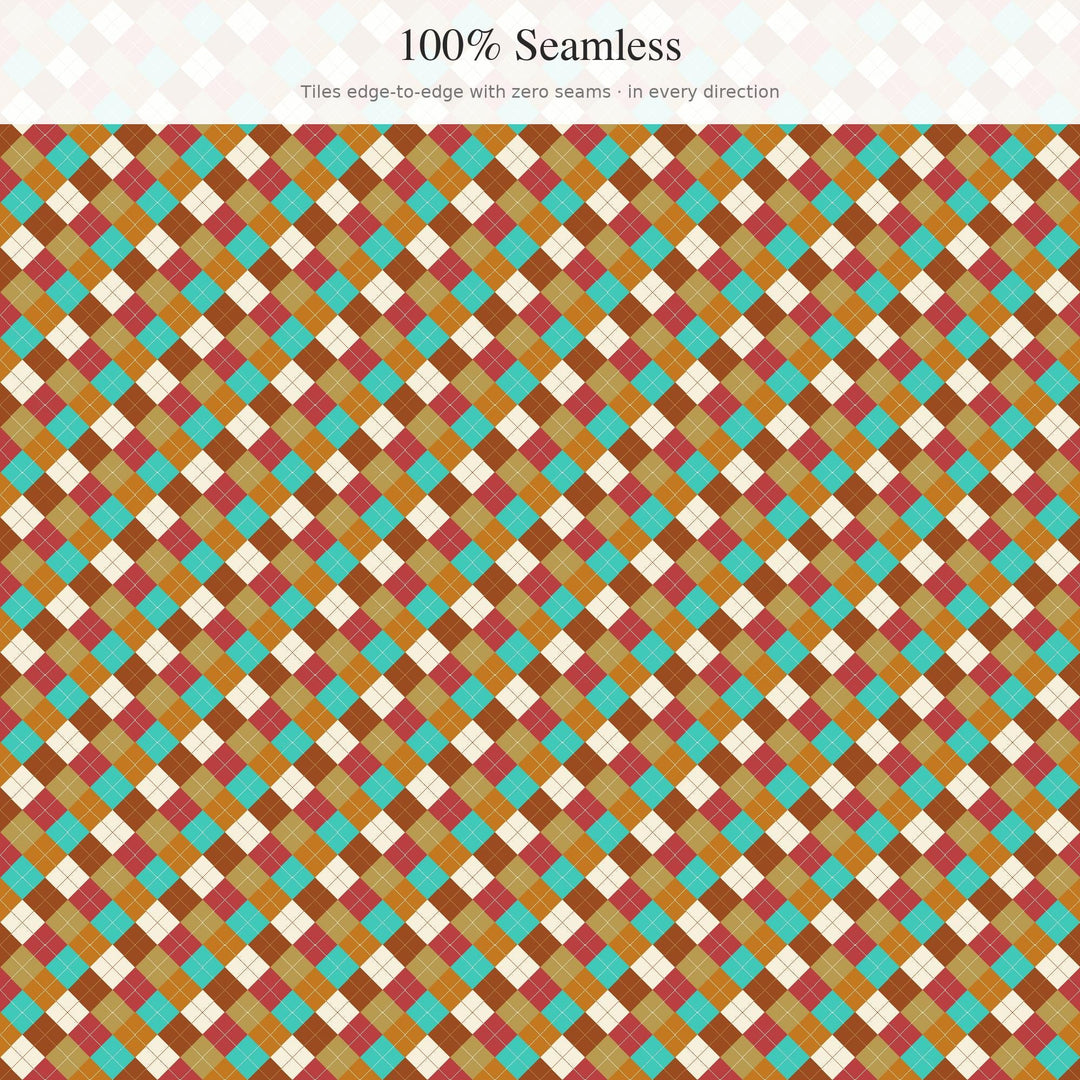 Ancient Egypt Argyle Digital Paper for Historical Craft Projects, Seamless Gold Diamond Grid for Fabric and Scrapbooking