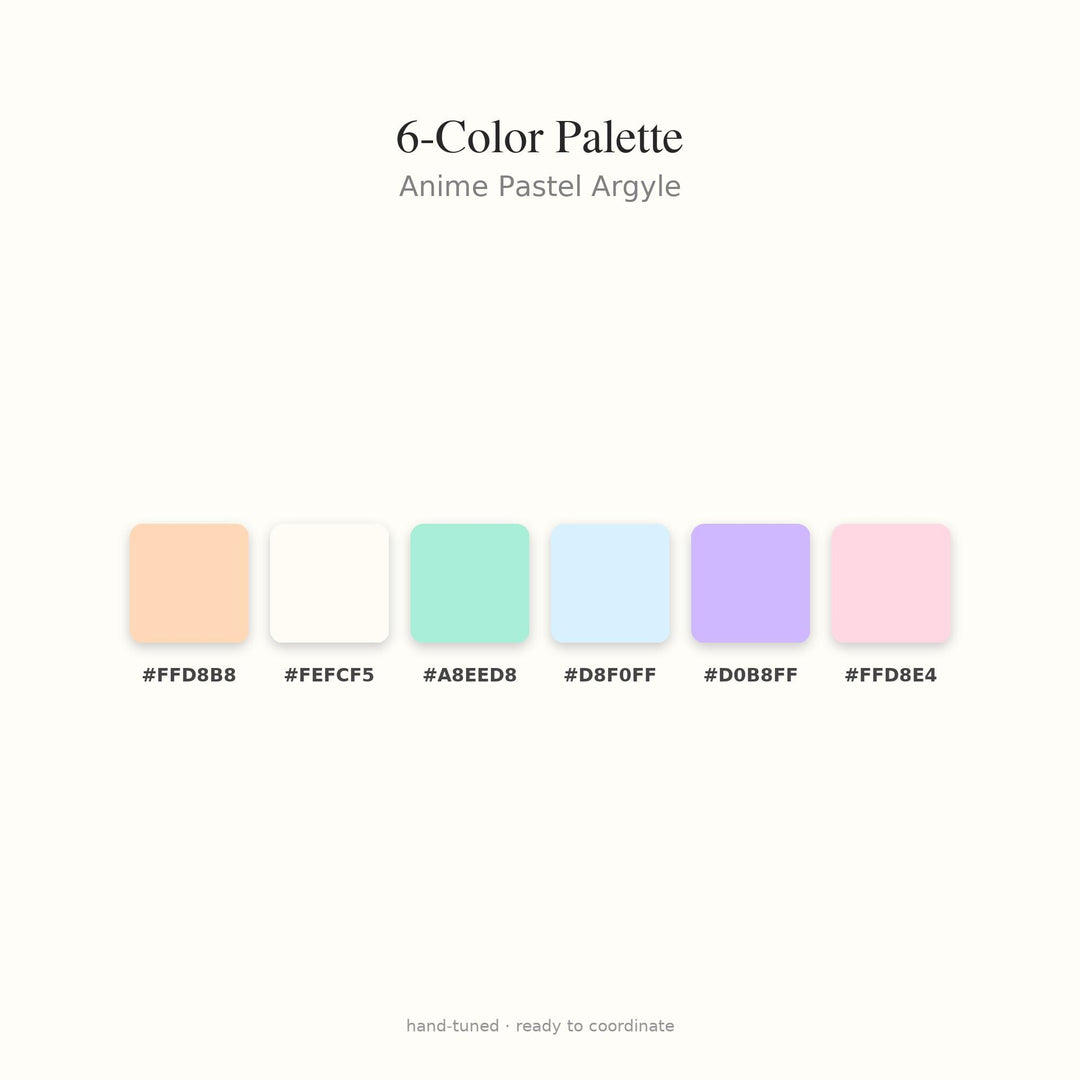Anime Pastel Argyle Digital Paper for Kawaii Craft Projects, Seamless Bright Diamond Lattice for Fabric Printing and Scrapbooking