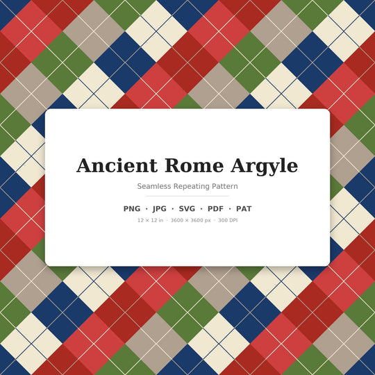 Ancient Rome Argyle Digital Paper for Historical Craft Projects, Seamless Marble Diamond Grid for Fabric and Scrapbooking