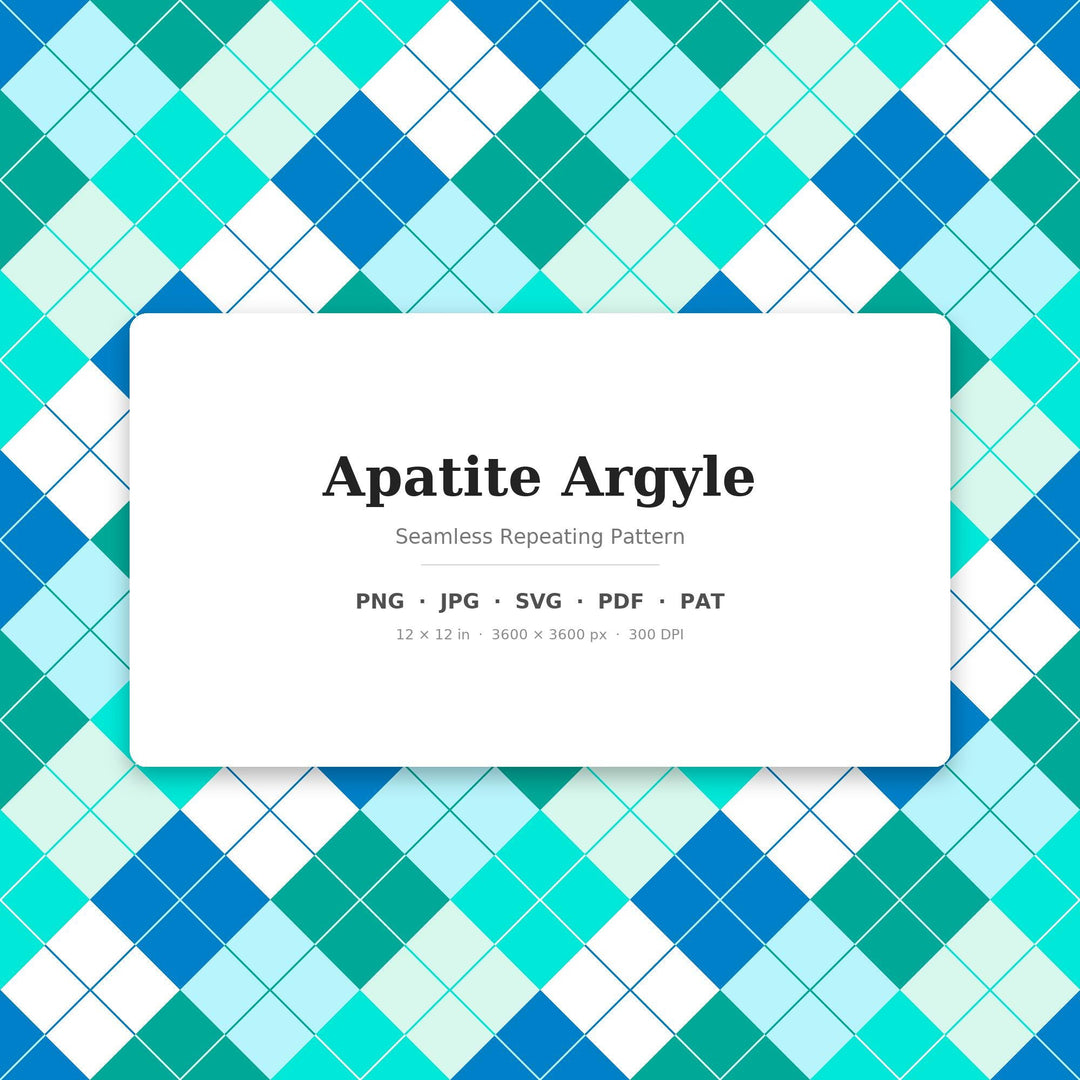 Apatite Argyle Digital Paper for Gemstone Craft Projects, Seamless Blue Diamond Check for Fabric Printing and Scrapbooking
