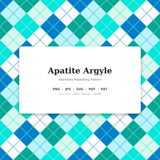 Apatite Argyle Digital Paper for Gemstone Craft Projects, Seamless Blue Diamond Check for Fabric Printing and Scrapbooking