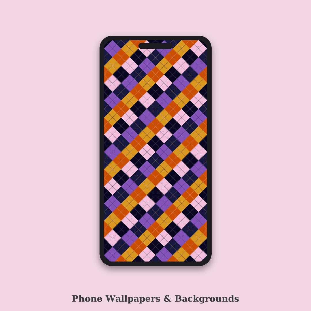 At Dawn Argyle Seamless Pattern | Multi-Color Repeating Fabric Design (Digital Download)