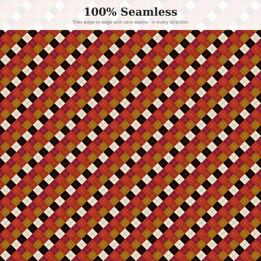 Balsamic Argyle Seamless Pattern | Multi-Color Balsamic Argyle | .png .jpg .svg .pdf .pat | Digital Paper | Fabric & Surface Design