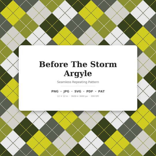 Before The Storm Argyle Seamless Pattern | Multi-Color Repeating Fabric Design (Digital Download)
