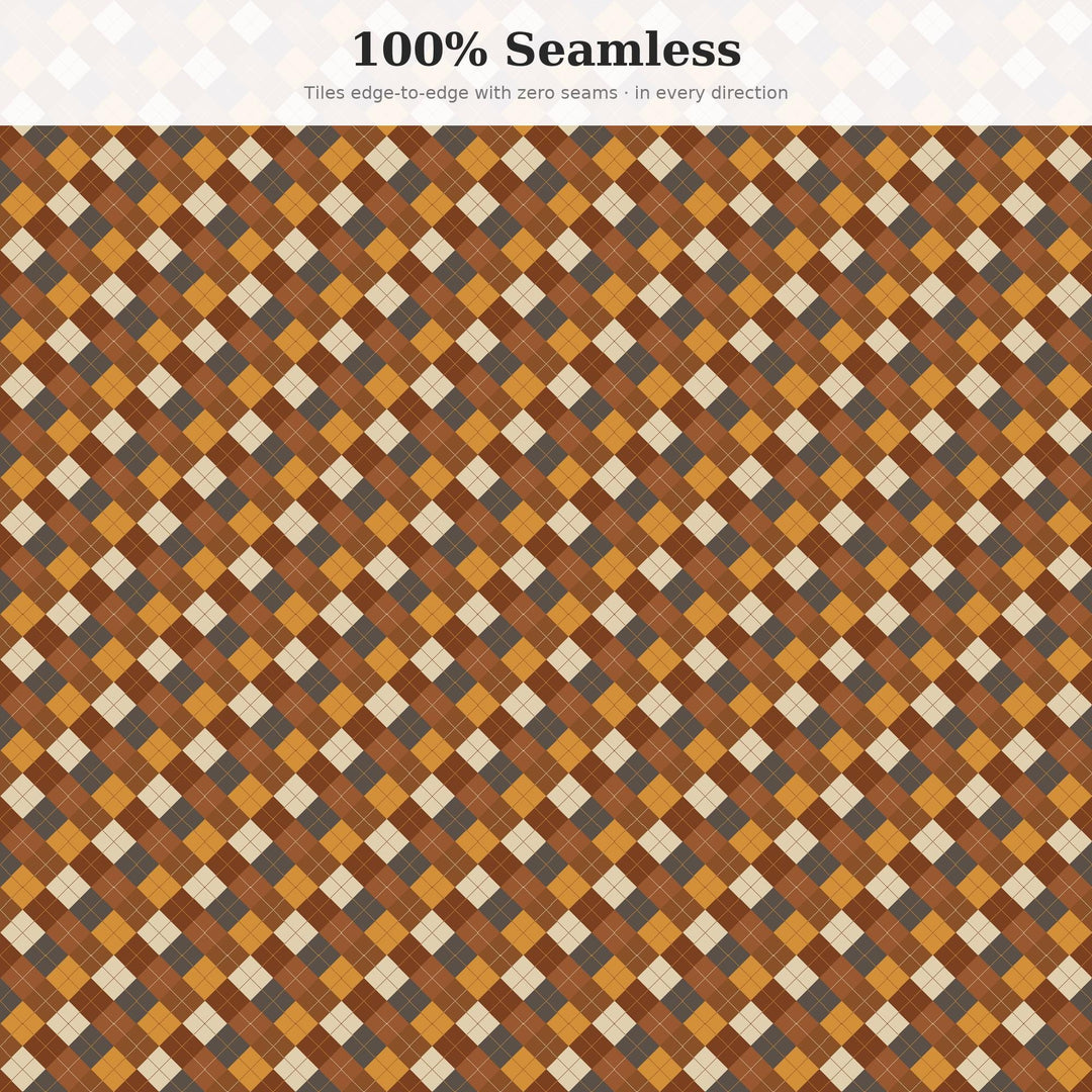 Black Argyle Seamless Pattern | Multi-Color Black Coffee Argyle | .png .jpg .svg .pdf .pat | Digital Paper | Fabric & Surface Design