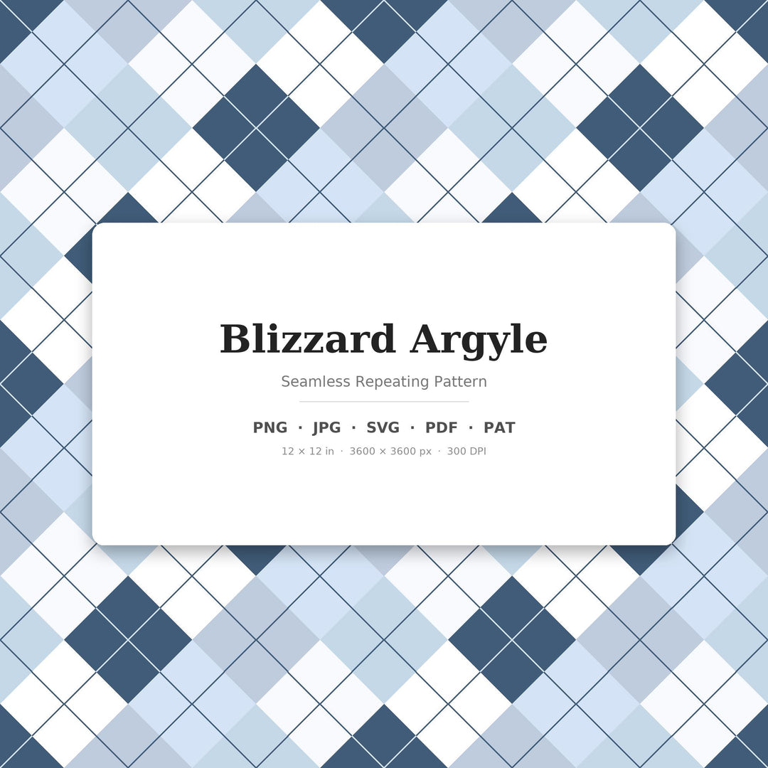 Blizzard Argyle Seamless Pattern | Multi-Color Blizzard Argyle | .png .jpg .svg .pdf .pat | Digital Paper | Fabric & Surface Design