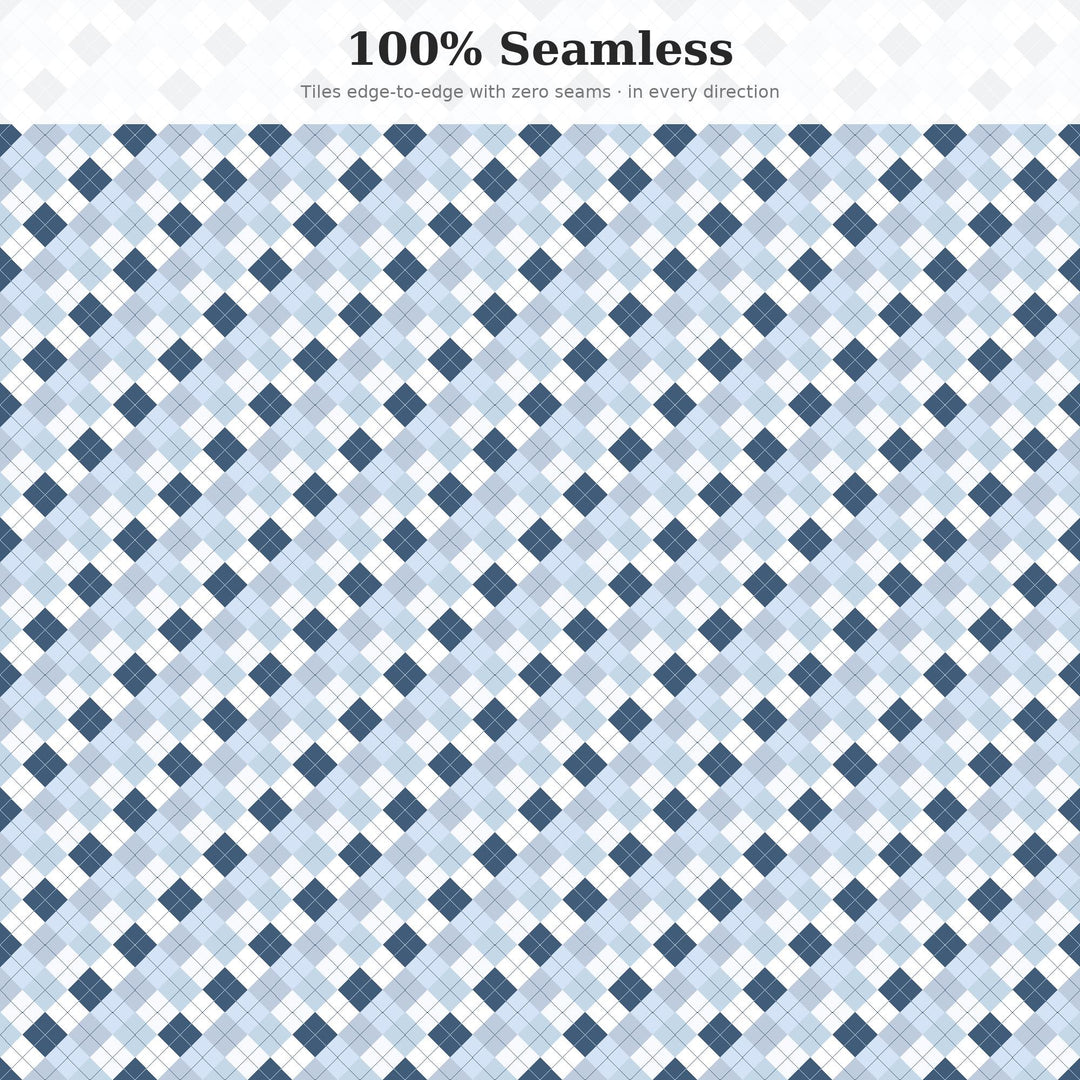 Blizzard Argyle Seamless Pattern | Multi-Color Blizzard Argyle | .png .jpg .svg .pdf .pat | Digital Paper | Fabric & Surface Design