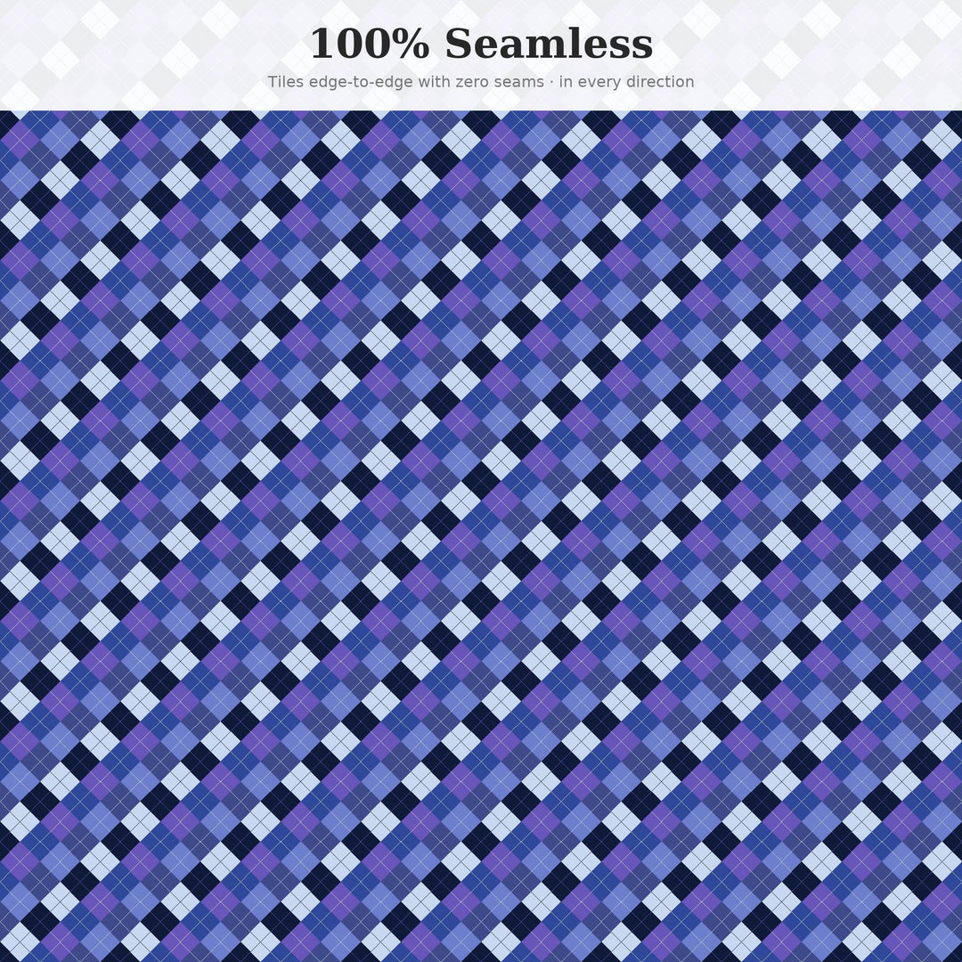 Blue Hour Argyle Digital Paper for Twilight Craft Projects, Seamless Dusk Diamond Lattice for Fabric and Scrapbooking