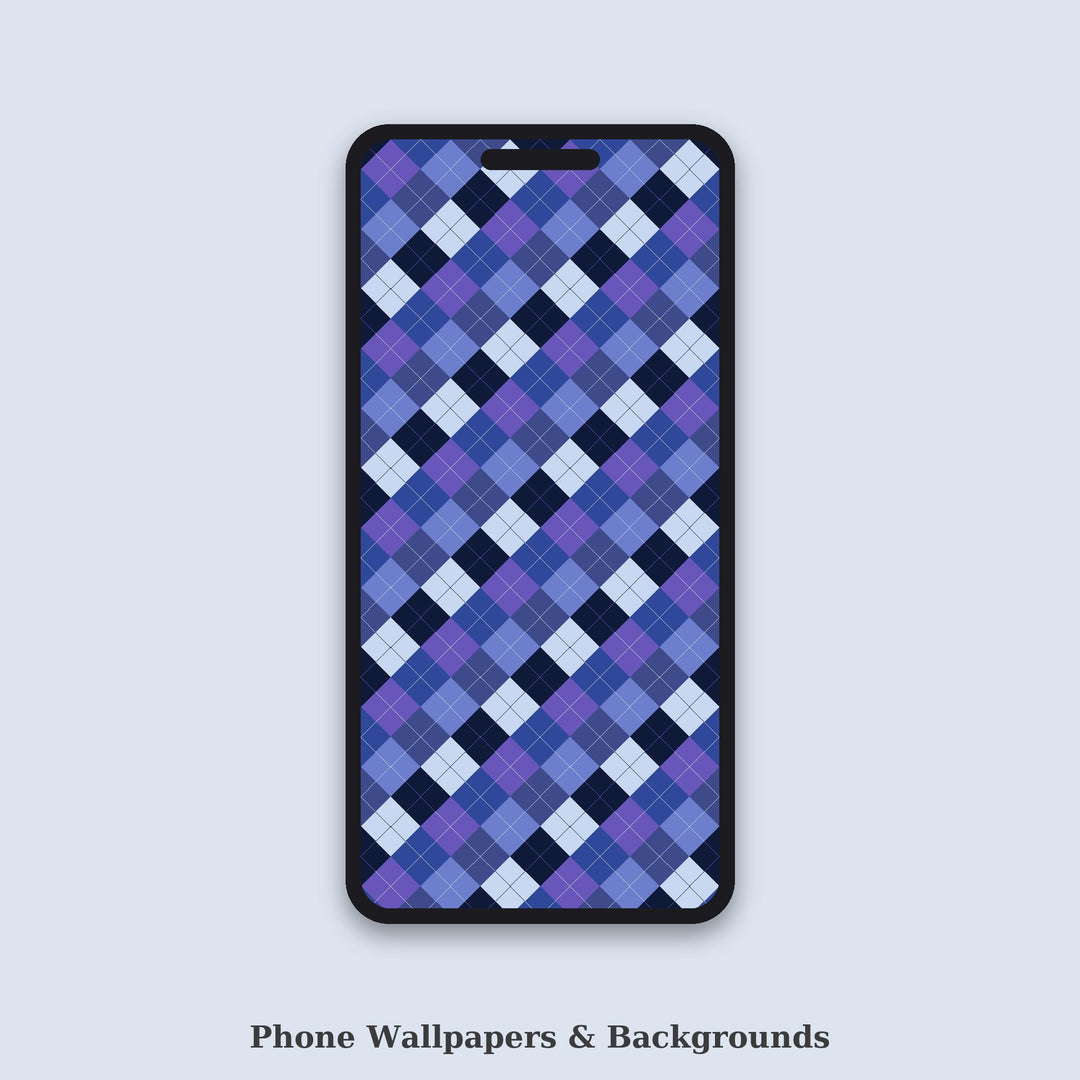 Blue Hour Argyle Digital Paper for Twilight Craft Projects, Seamless Dusk Diamond Lattice for Fabric and Scrapbooking