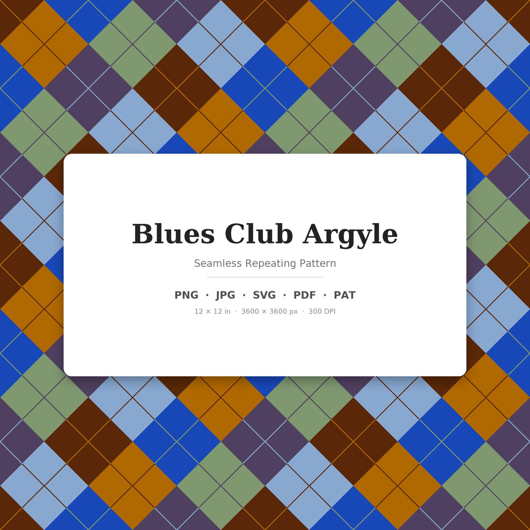 Blues Club Argyle Digital Paper for Jazz Craft Projects, Seamless Smoky Diamond Grid for Fabric and Scrapbooking
