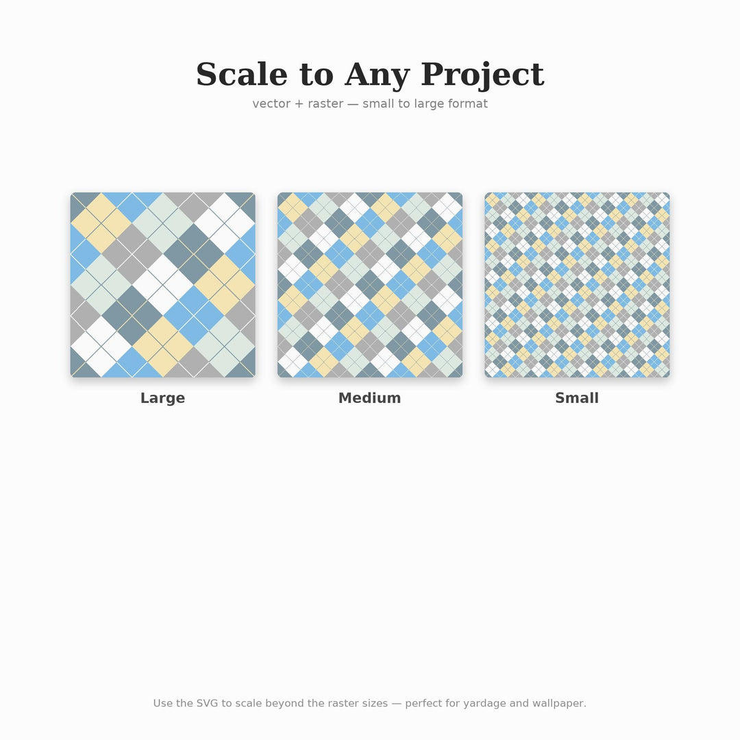 Broken Clouds Argyle Seamless Pattern | Multi-Color Fabric Design (Digital Download)