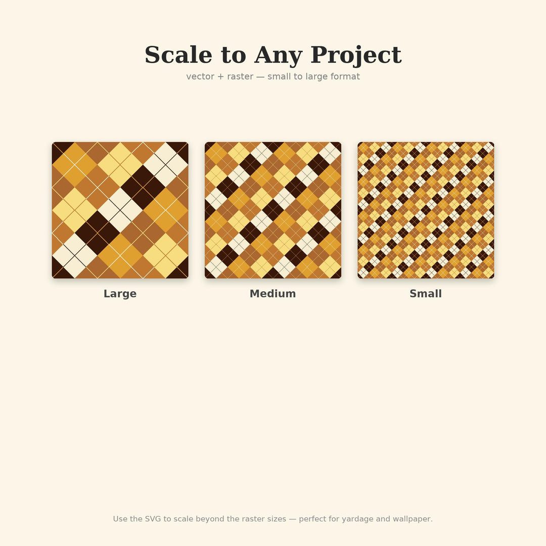 Butterscotch Argyle Seamless Pattern | Digital Paper, Fabric Design (png, jpg, svg, pdf, pat)