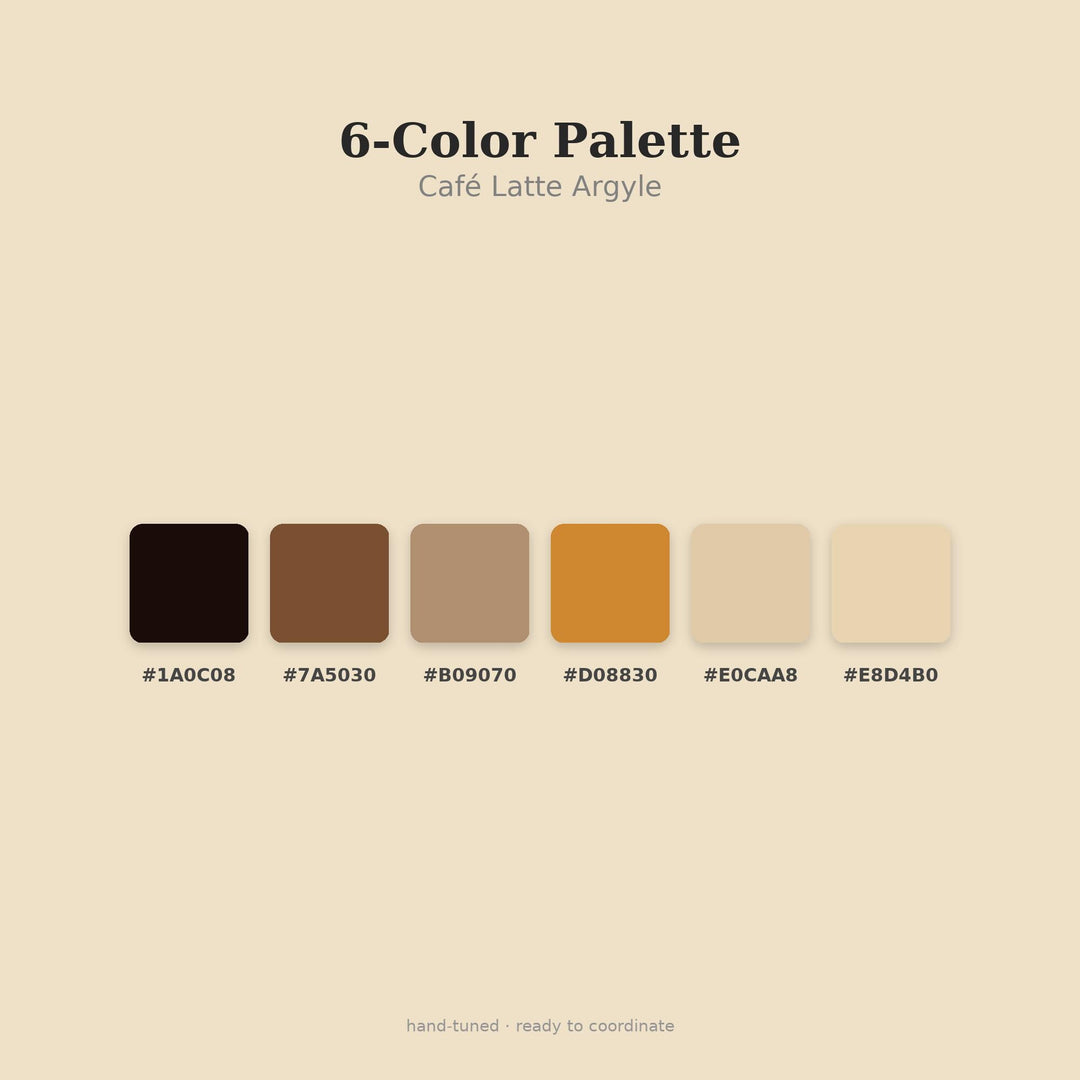 Café Argyle Seamless Pattern | Multi-Color Café Latte Argyle | .png .jpg .svg .pdf .pat | Digital Paper | Fabric & Surface Design