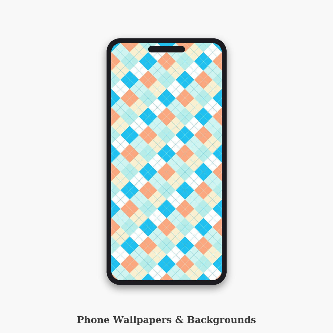Caribbean Shore Argyle Seamless Pattern | Multi-Color Fabric Design (Digital Download)