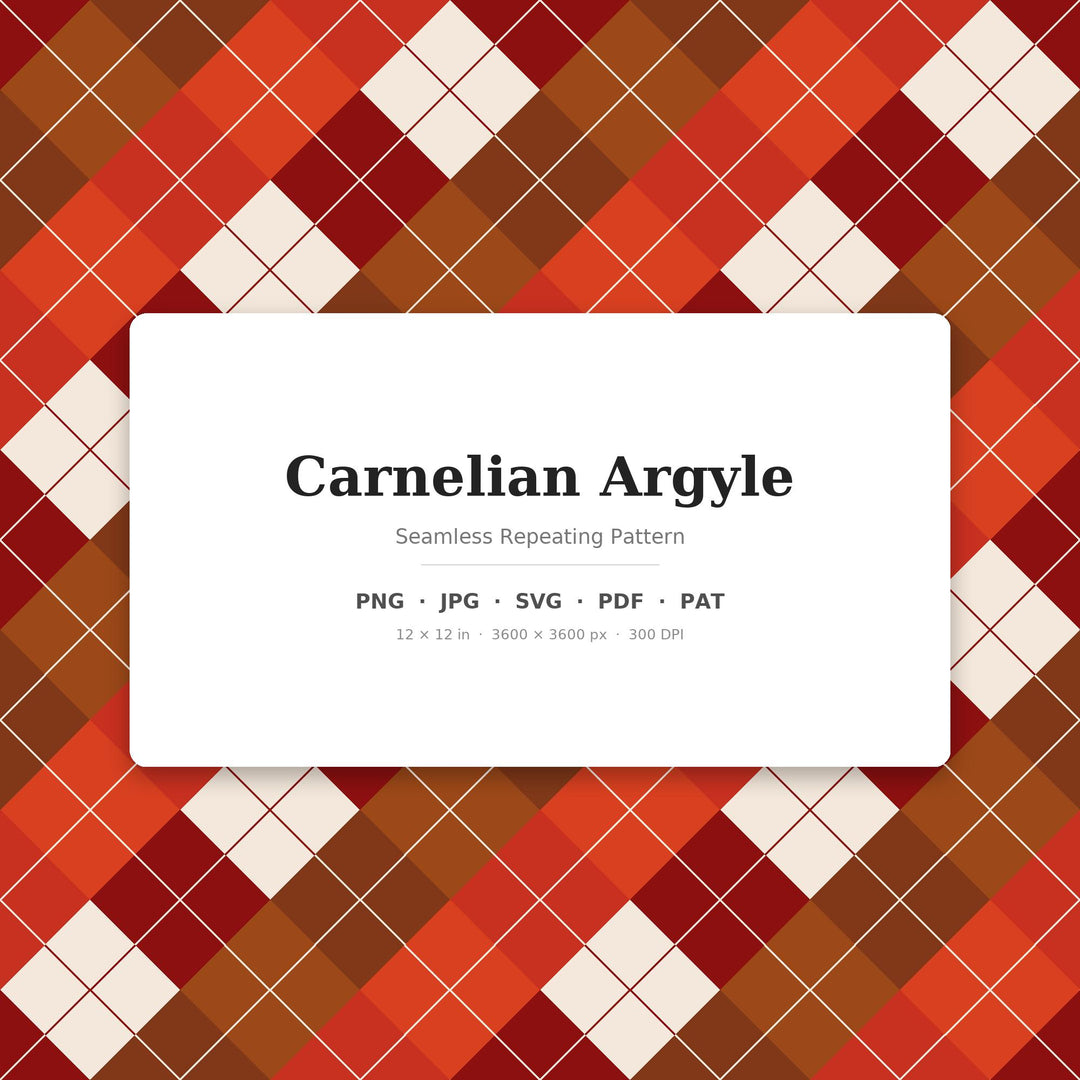 Carnelian Argyle Seamless Pattern | Multi-Color Fabric Design (Digital Download)