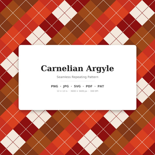 Carnelian Argyle Seamless Pattern | Multi-Color Fabric Design (Digital Download)