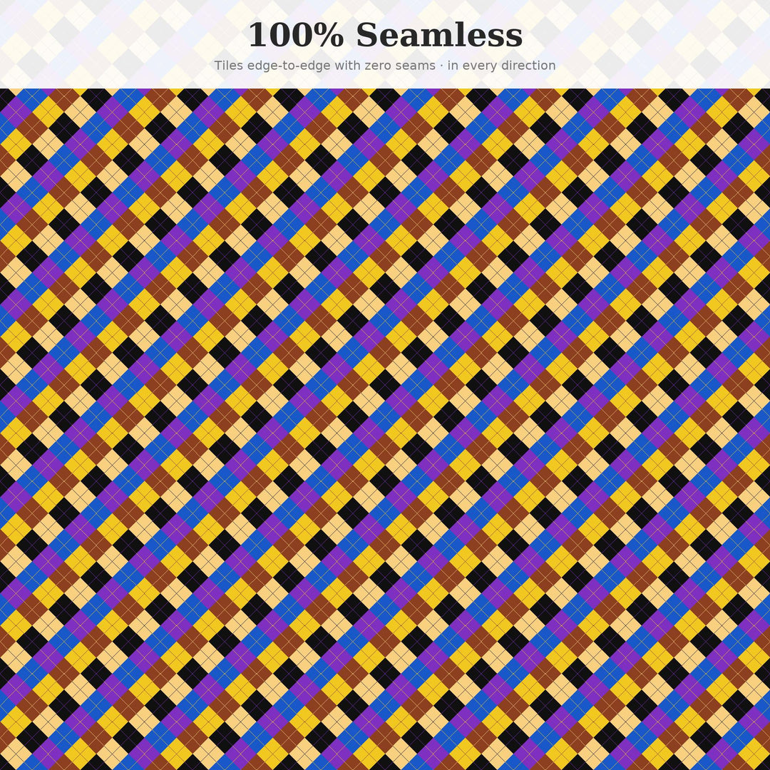Carnival Argyle Seamless Pattern | Multi-Color Carnival Ride Lights Argyle | .png .jpg .svg .pdf .pat | Digital Paper