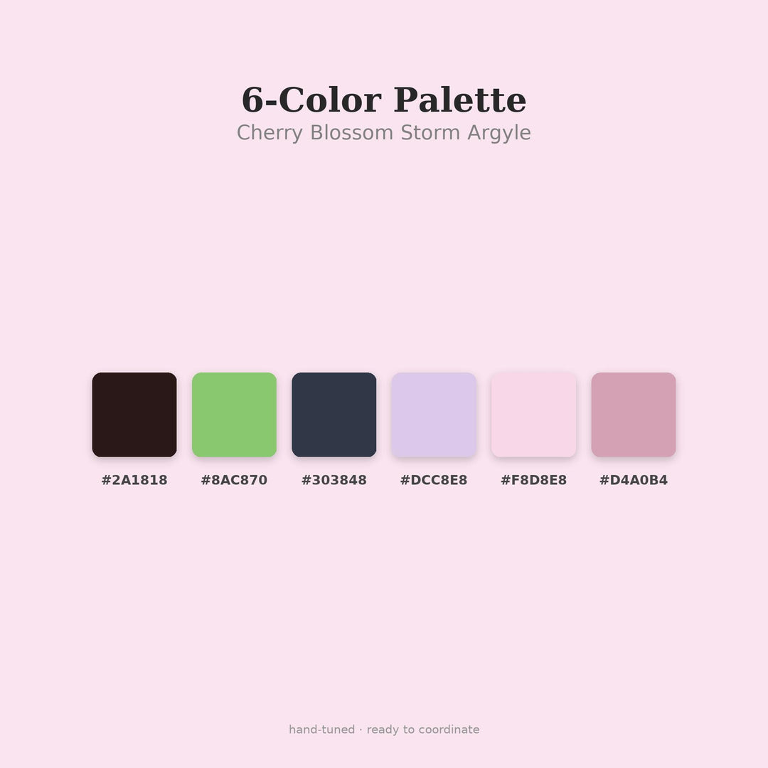 Cherry Blossom Storm Argyle Seamless Pattern | Digital Download (png, jpg, svg, pdf, pat)