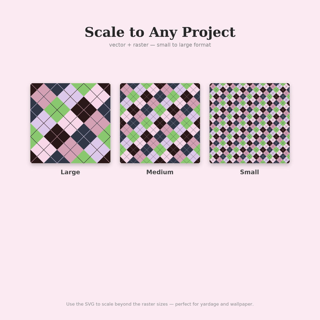 Cherry Blossom Storm Argyle Seamless Pattern | Digital Download (png, jpg, svg, pdf, pat)