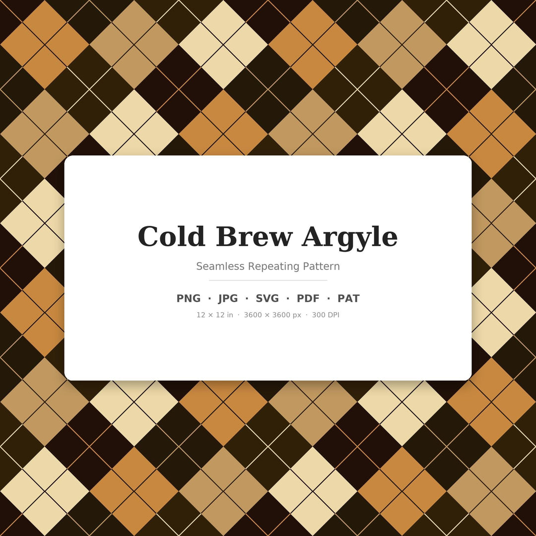 Cold Argyle Seamless Pattern | Multi-Color Cold Brew Argyle | .png .jpg .svg .pdf .pat | Digital Paper | Fabric & Surface Design