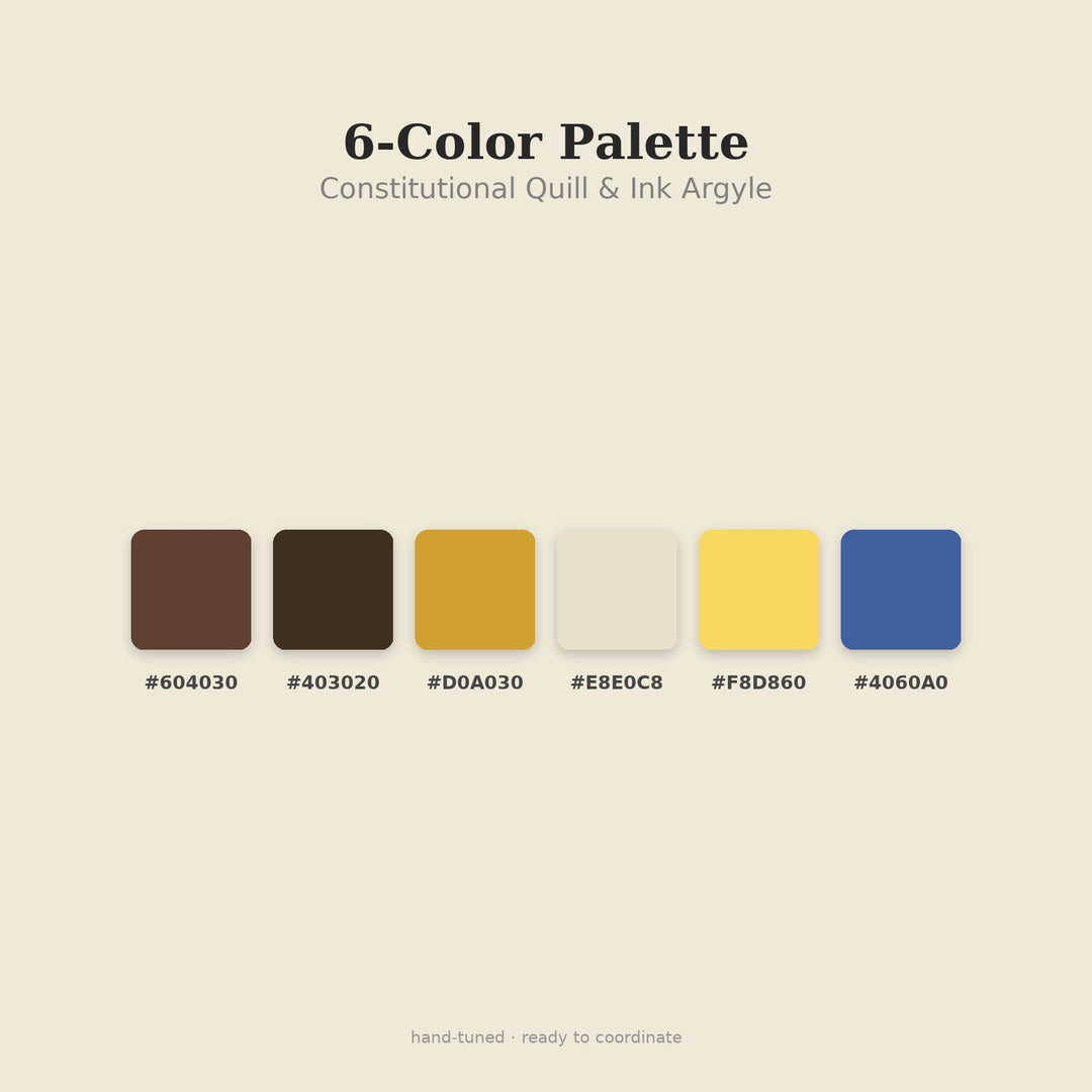 Constitutional Quill Ink Argyle Seamless Pattern | Multi-Color Digital Paper (Digital Download)