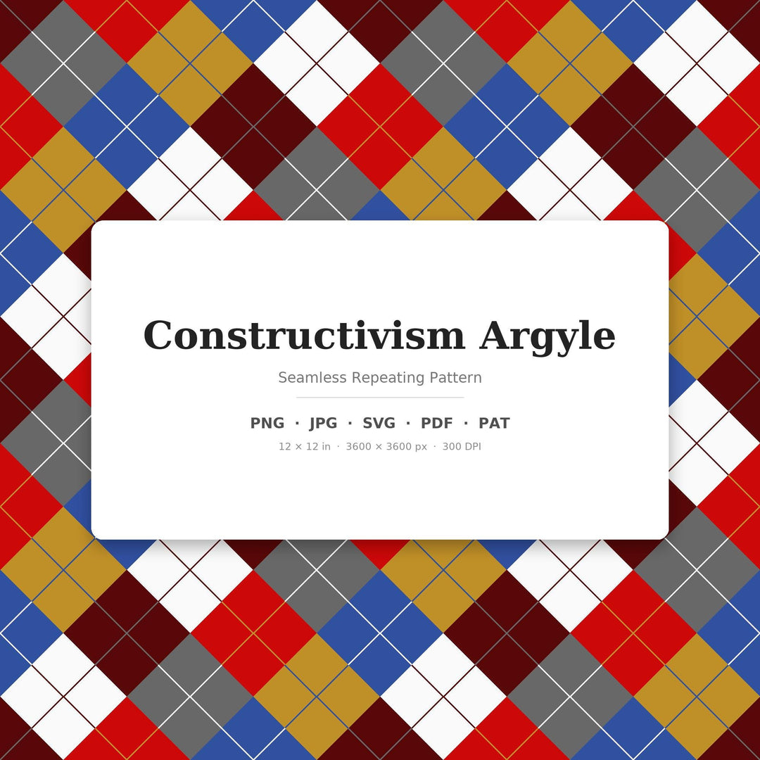 Constructivism Argyle Seamless Pattern | Multi-Color Constructivism Argyle | .png .jpg .svg .pdf .pat | Digital Paper