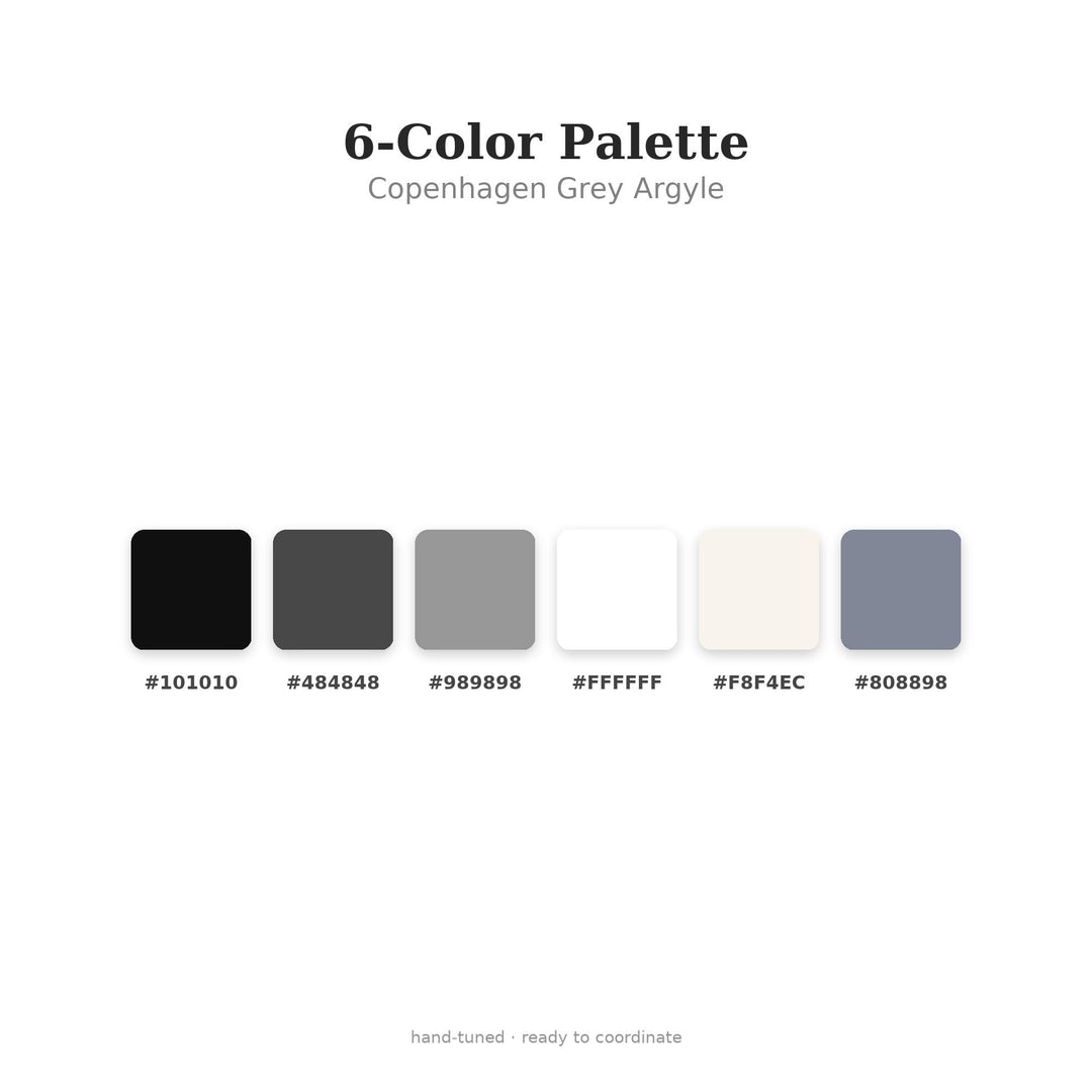 Copenhagen Grey Argyle Seamless Pattern | Fabric, Surface Design (Digital Download)