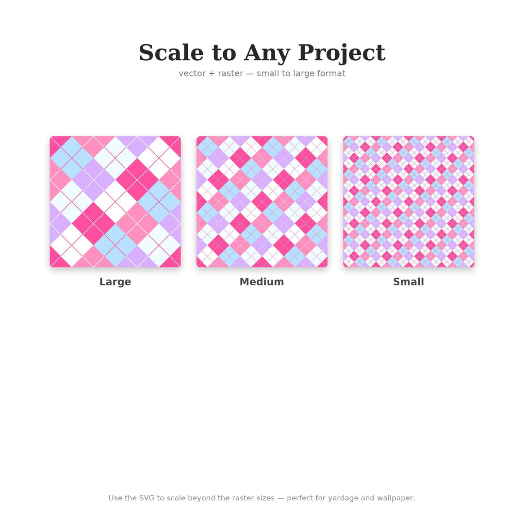 Cotton Candy Argyle Seamless Pattern | Fabric, Surface Design (Digital Download)