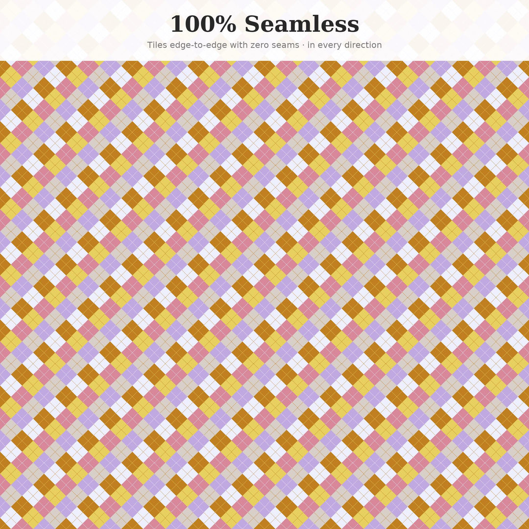 Crystal Argyle Seamless Pattern | Multi-Color Crystal Ball Argyle | .png .jpg .svg .pdf .pat | Digital Paper | Fabric & Surface Design