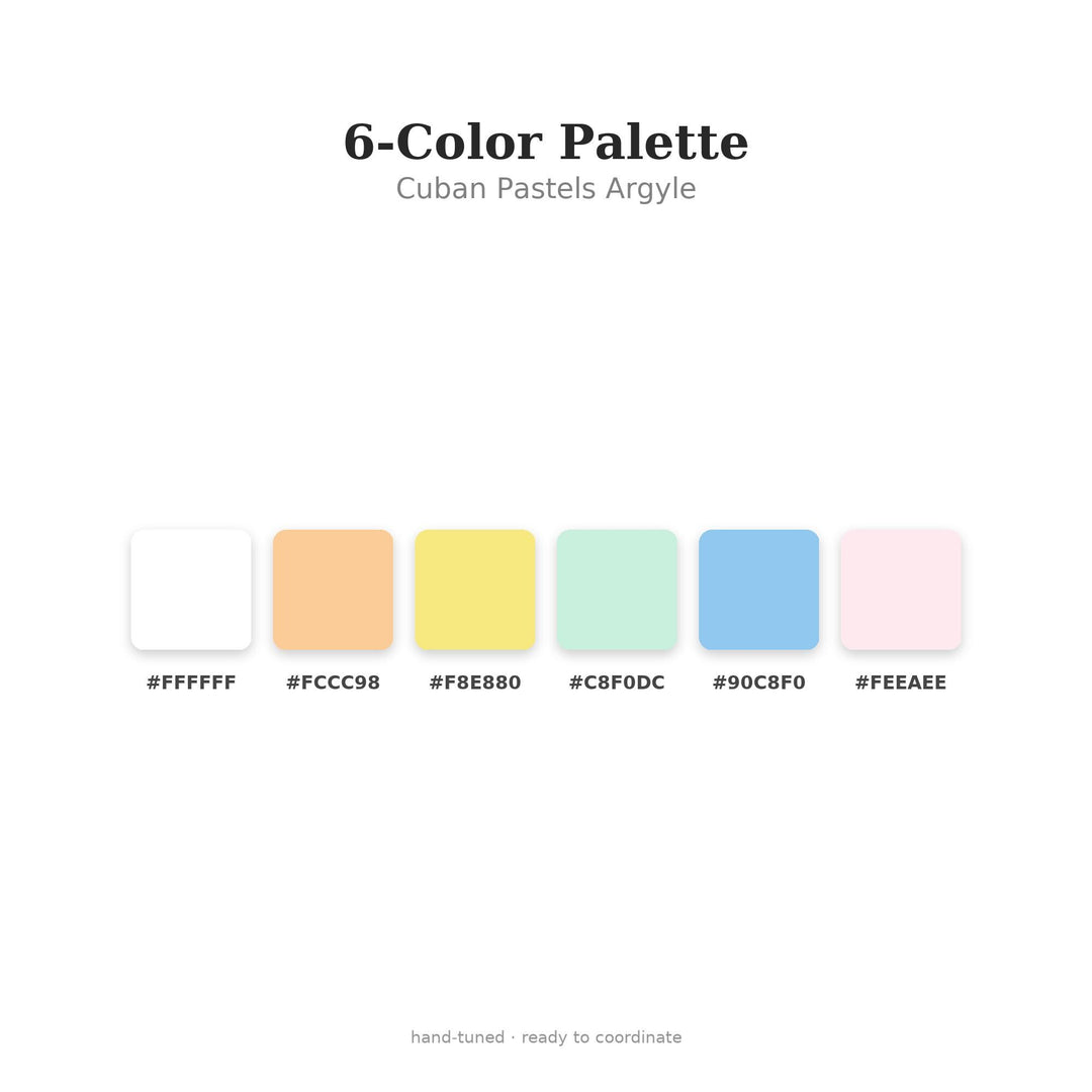 Cuban Argyle Seamless Pattern | Multi-Color Cuban Pastels Argyle | .png .jpg .svg .pdf .pat | Digital Paper | Fabric & Surface Design