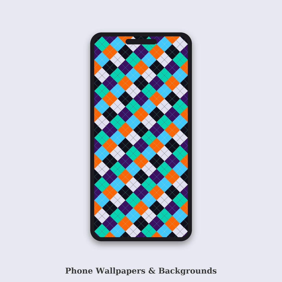 Cyberpunk Argyle Seamless Pattern | Multi-Color Digital Paper (png, jpg, svg, pdf, pat)