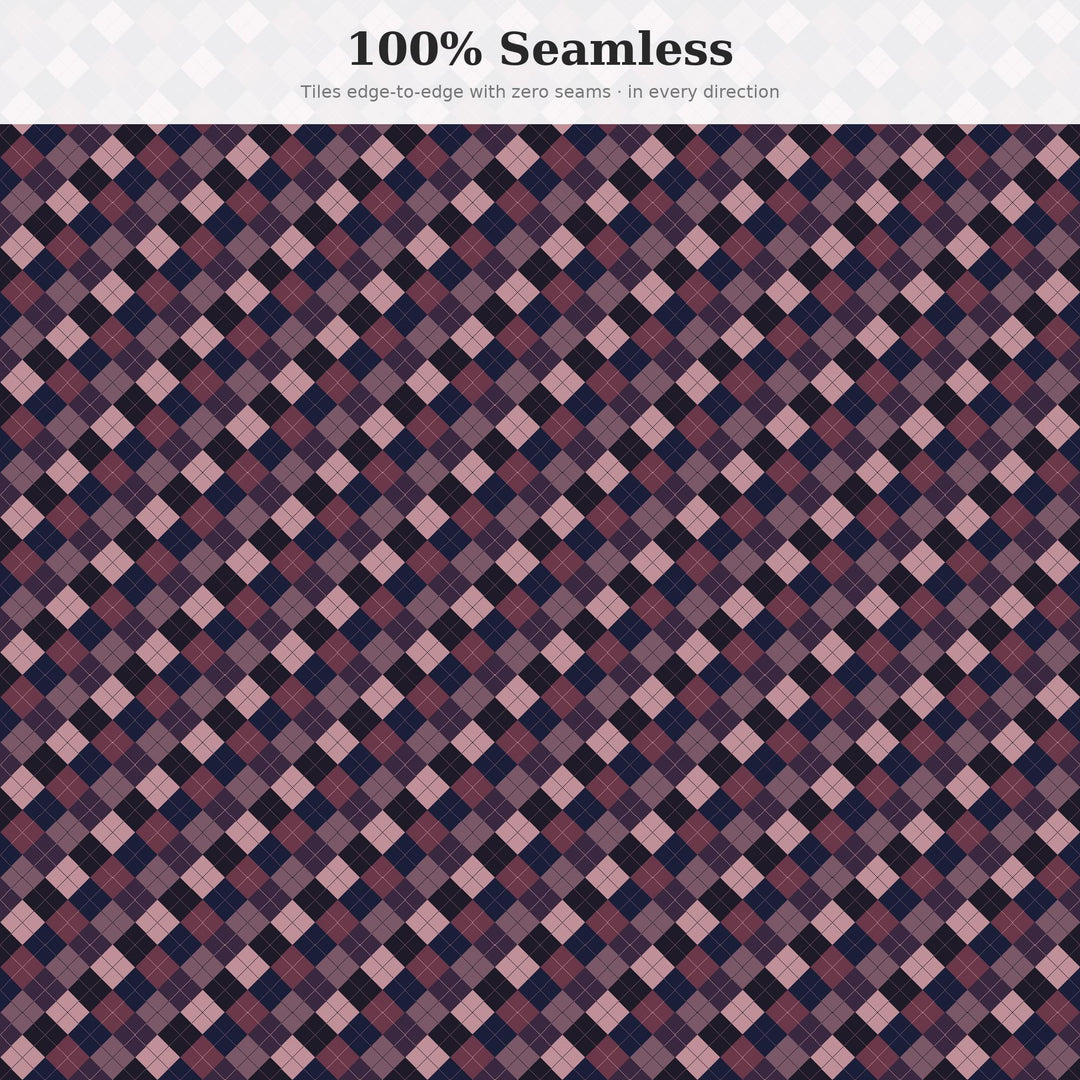 Dark Argyle Seamless Pattern | Multi-Color Dark Coquette Argyle | .png .jpg .svg .pdf .pat | Digital Paper | Fabric & Surface Design