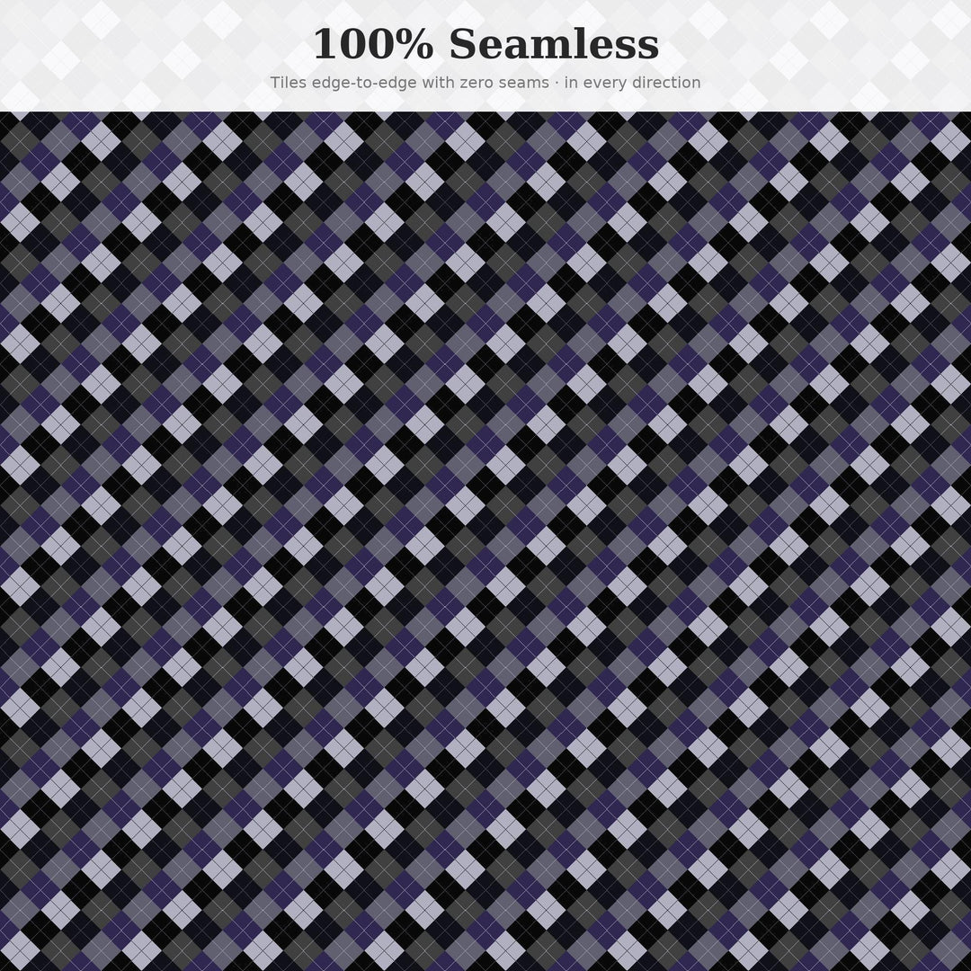 Dark Argyle Seamless Pattern | Multi-Color Dark Matter Argyle | .png .jpg .svg .pdf .pat | Digital Paper | Fabric & Surface Design