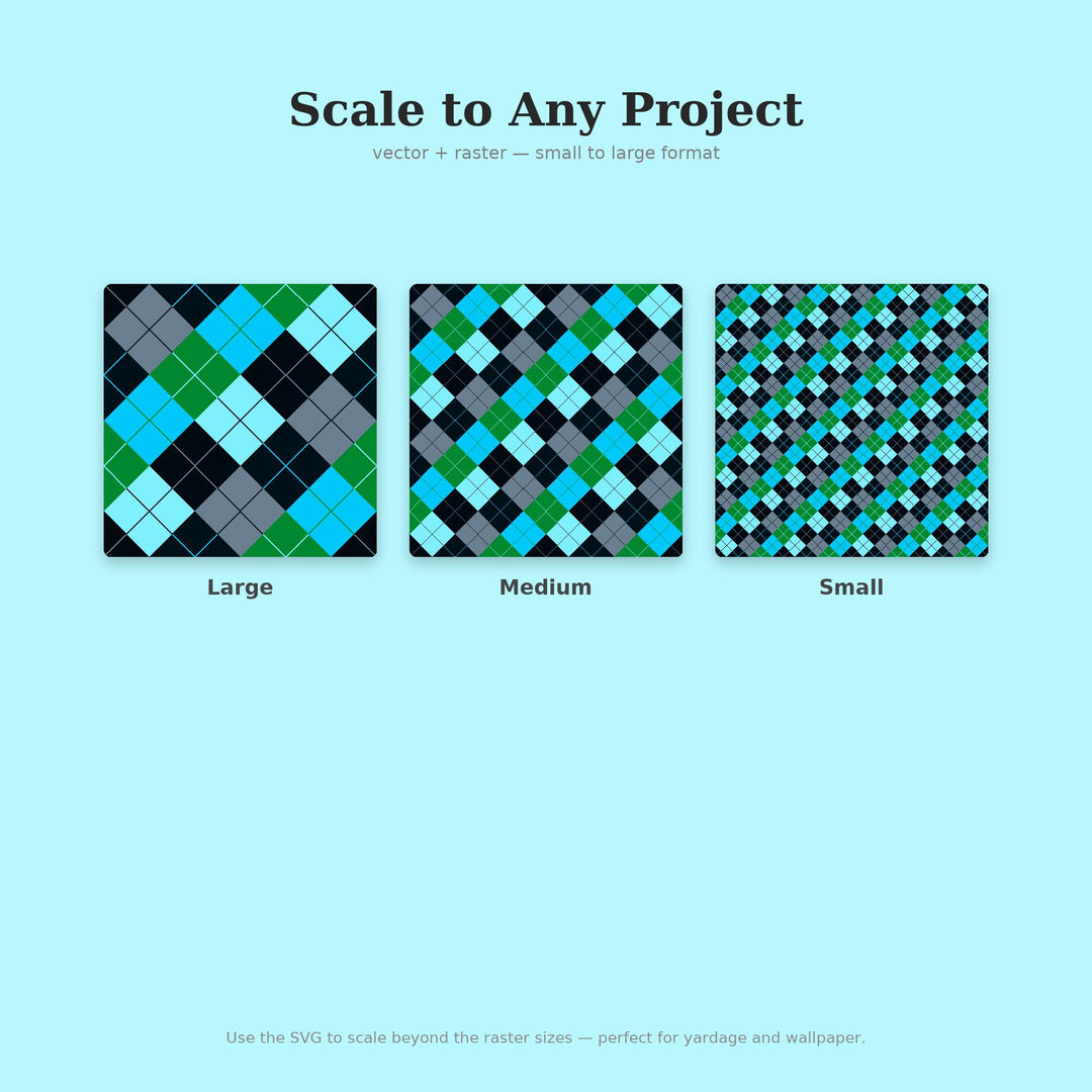 Data Stream Argyle Seamless Pattern | Multi-Color Fabric Design (Digital Download)