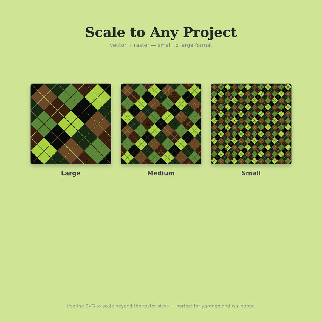 Deep Jungle Argyle Seamless Pattern | Multi-Color Fabric Design (Digital Download)
