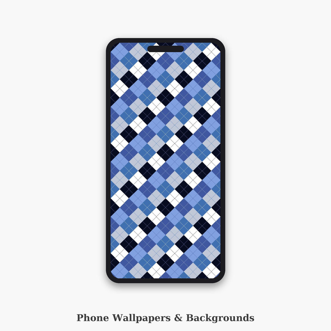 Deep Sapphire Argyle Seamless Pattern | Fabric & Surface Design (Digital Download)