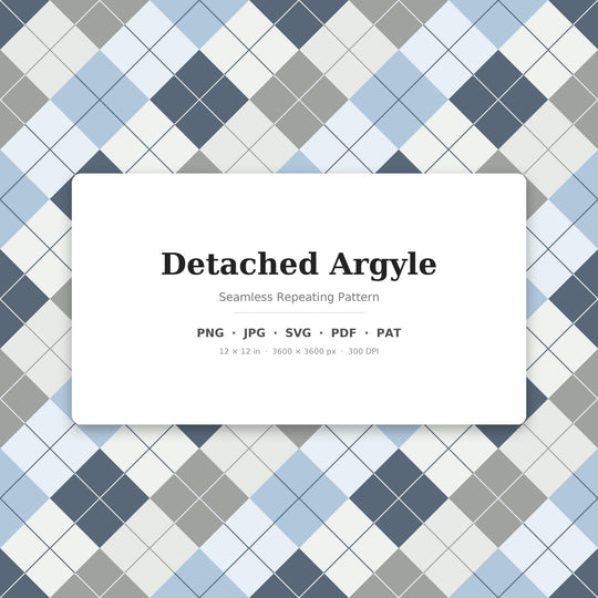Detached Argyle Seamless Pattern | Multi-Color Fabric Design (Digital Download)