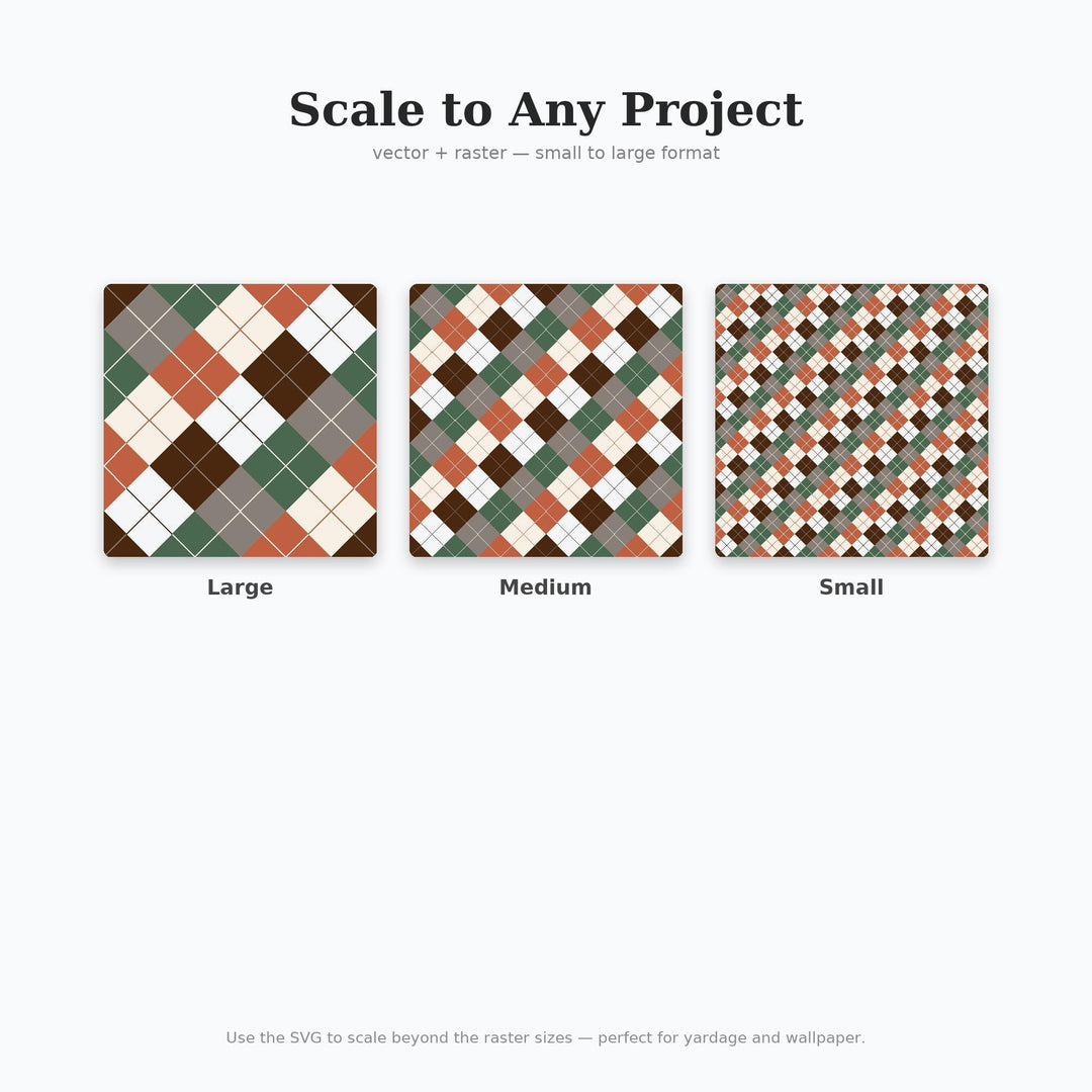 Digital Nomad Cafe Argyle Seamless Pattern | Multi-Color Repeating Fabric Design (Digital Download)