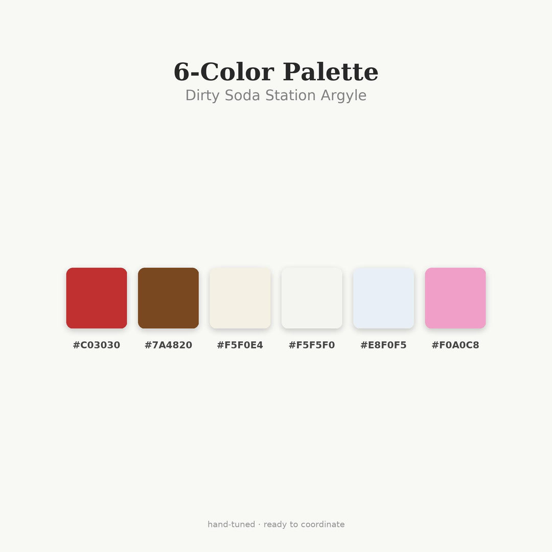 Dirty Soda Station Argyle Seamless Pattern | Multi-Color Fabric Design (Digital Download)