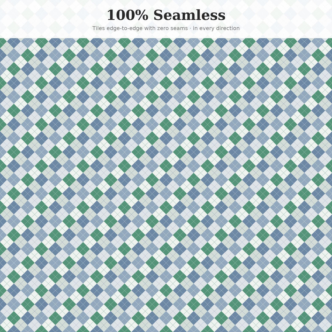 Drizzle Argyle Seamless Pattern | Multi-Color Fabric Design (Digital Download)