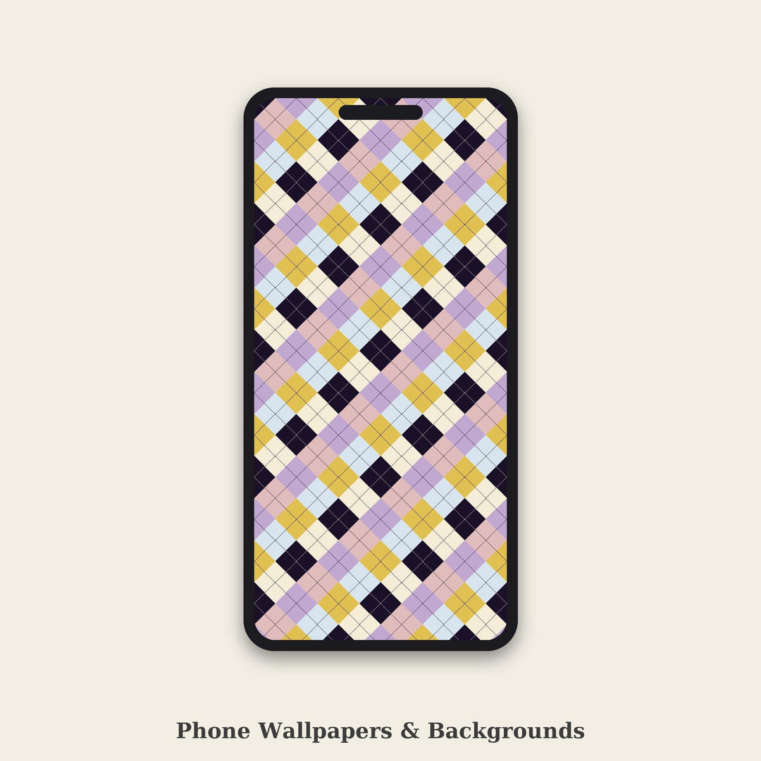 Drowsy Argyle Seamless Pattern | Multi-Color Repeating Fabric Design (Digital Download)