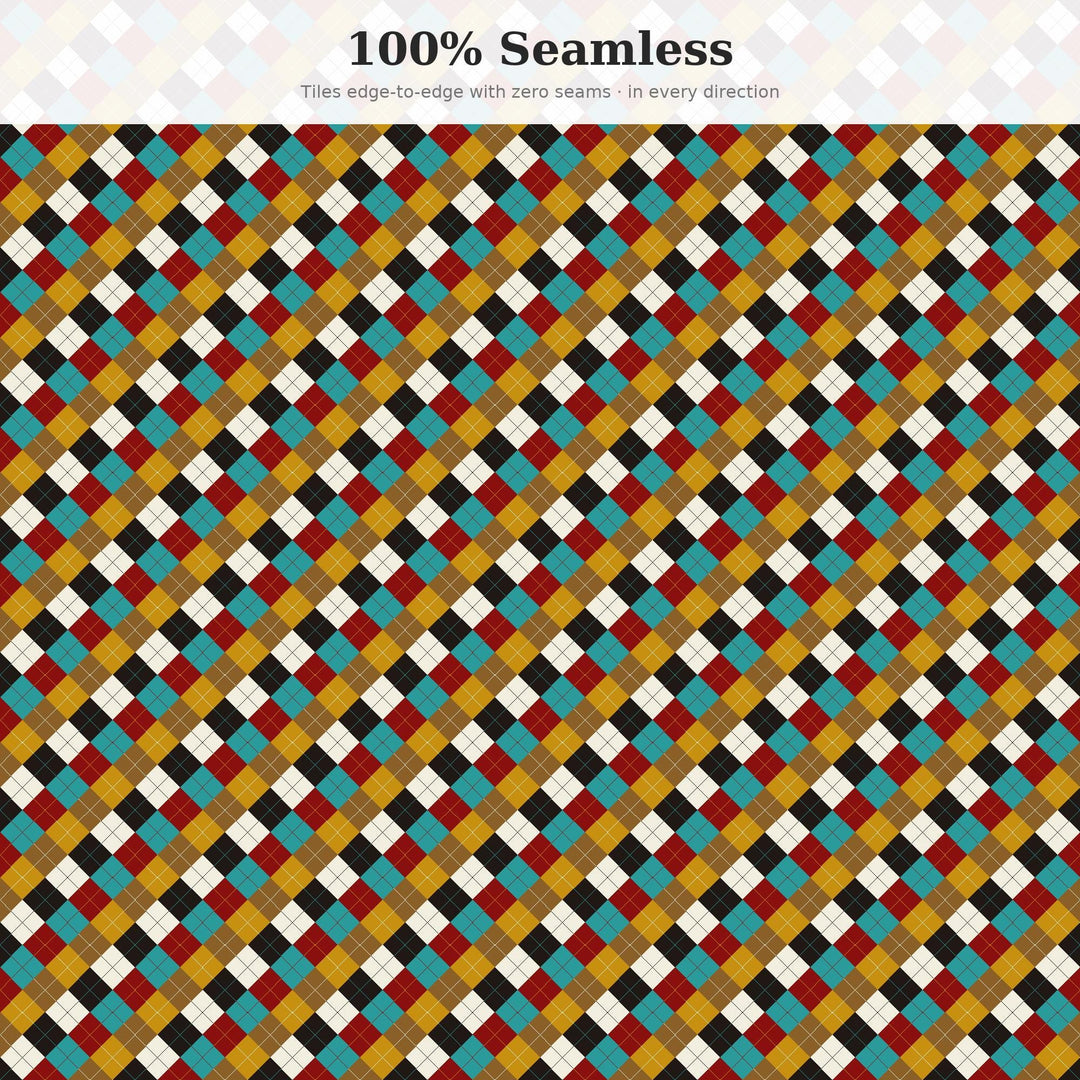 Egyptian Tomb Argyle Seamless Pattern | Fabric, Surface Design (Digital Download)