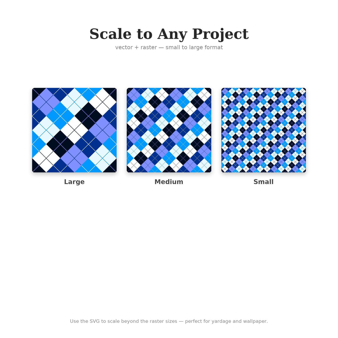 Electric Argyle Seamless Pattern | Multi-Color Electric Blue Argyle | .png .jpg .svg .pdf .pat | Digital Paper | Fabric & Surface Design