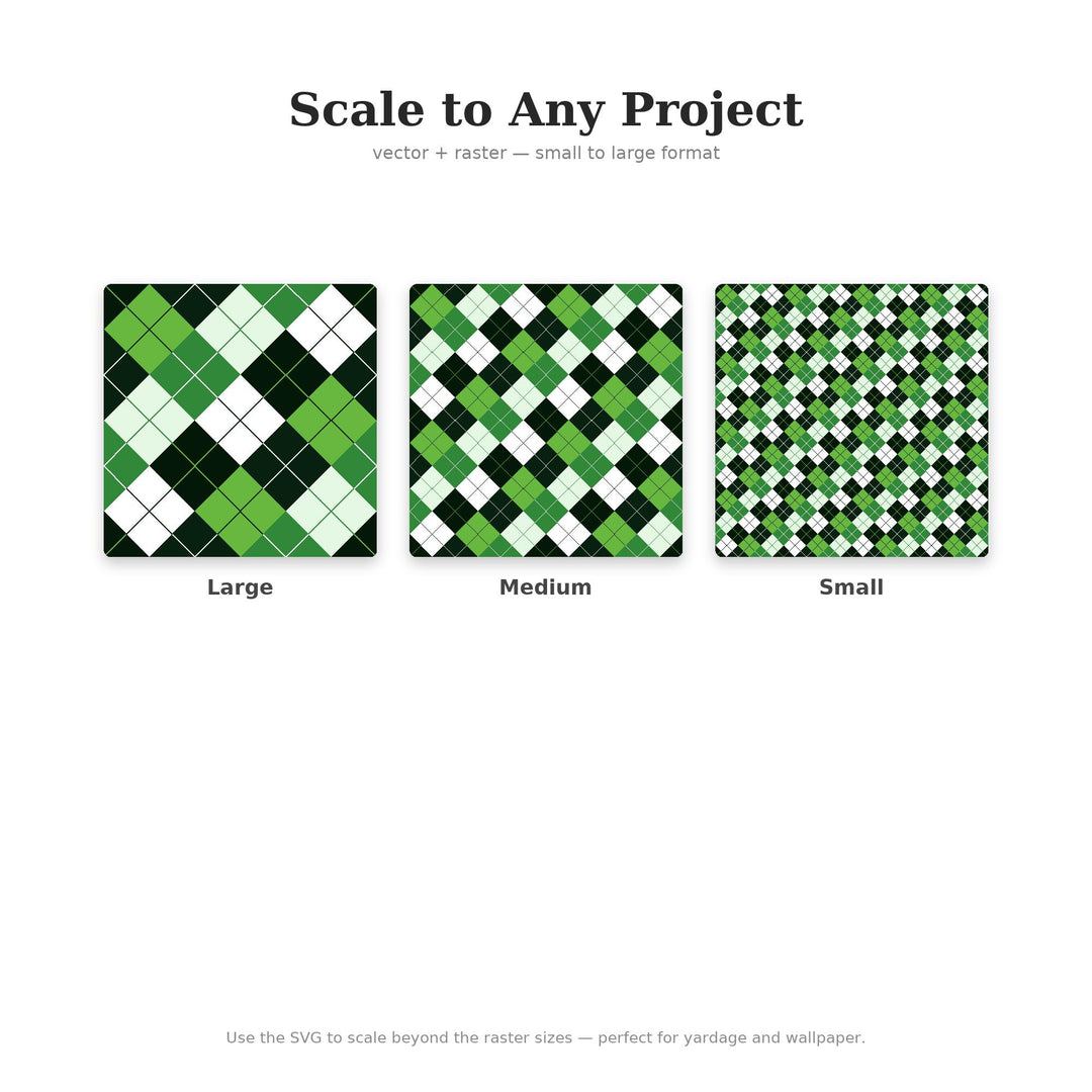 Emerald City Argyle Seamless Pattern | Multi-Color Digital Paper (Digital Download)