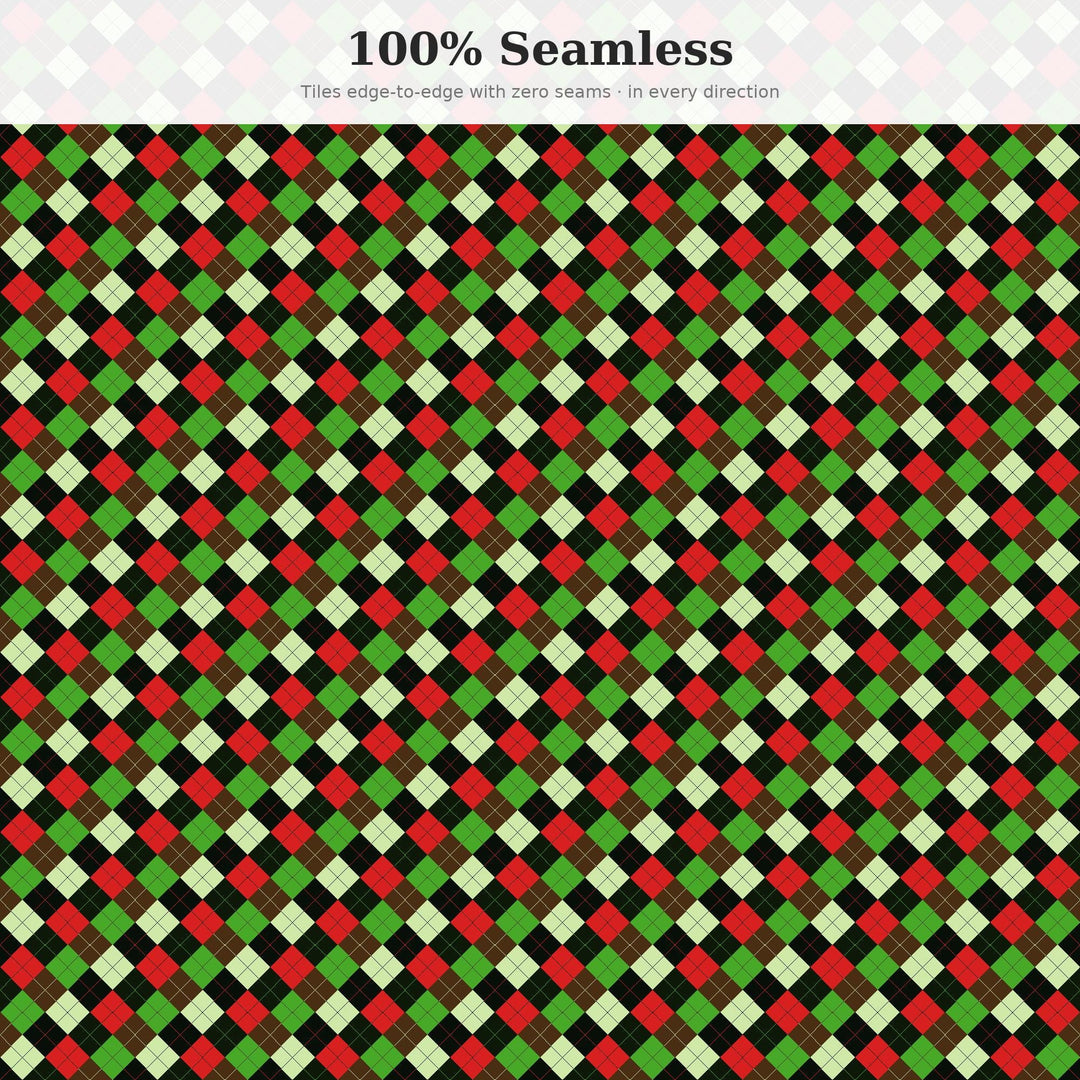 Equatorial Rainforest Argyle Seamless Pattern | Multi-Color Digital Paper (png, jpg, svg, pdf, pat)