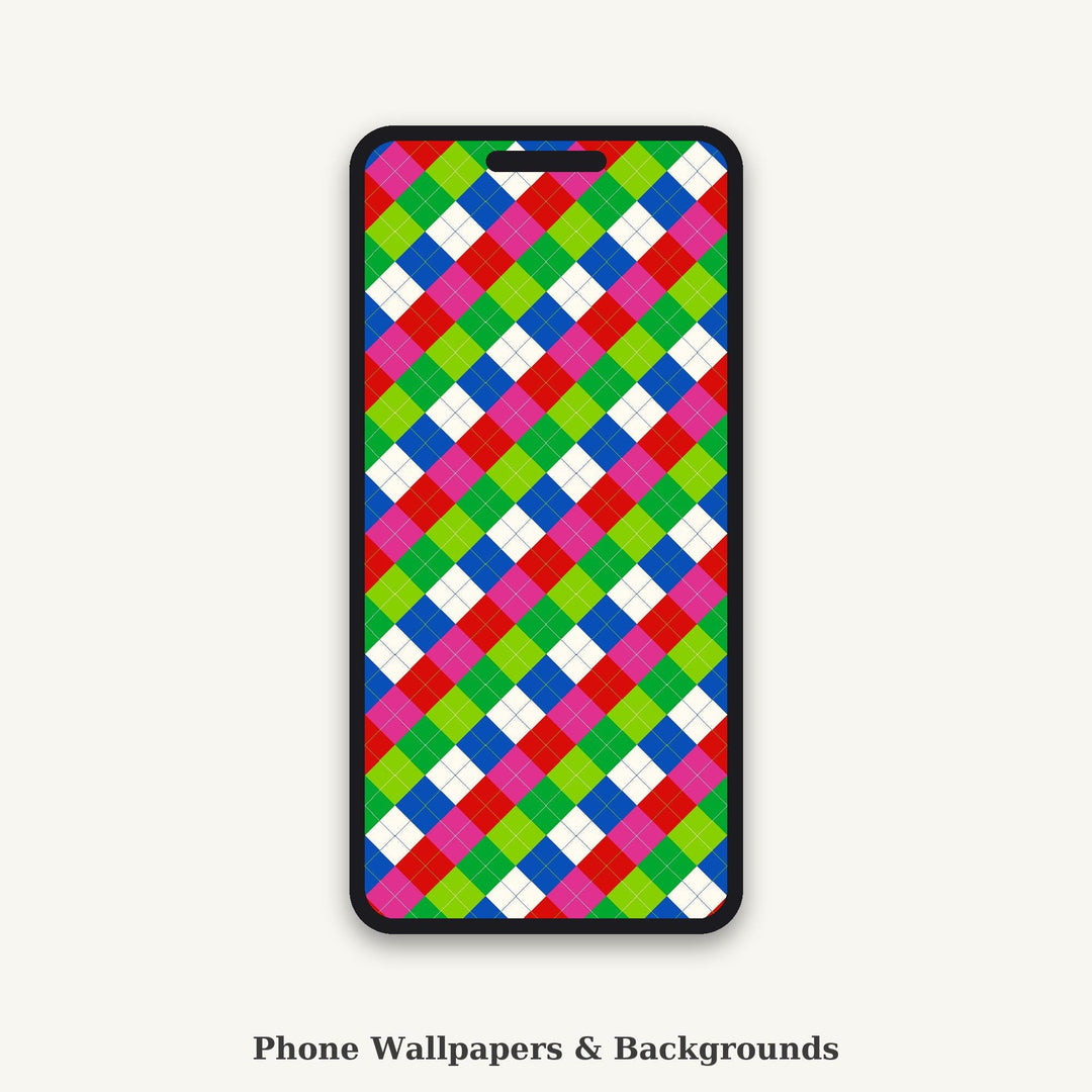 Fauvism Argyle Seamless Pattern | Multi-Color Repeating Digital Paper (SVG, PDF, PAT)